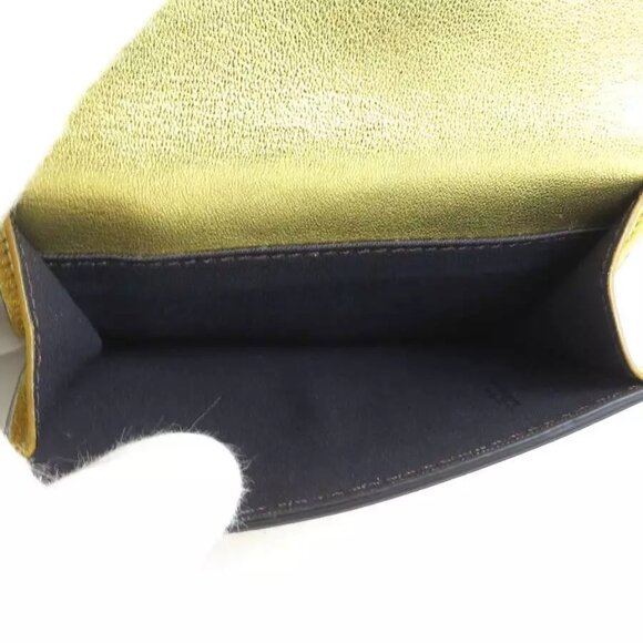 Auth FENDI Trifold Wallet Compact Wallet Gold Leather - e59960g - Picture 4 of 8